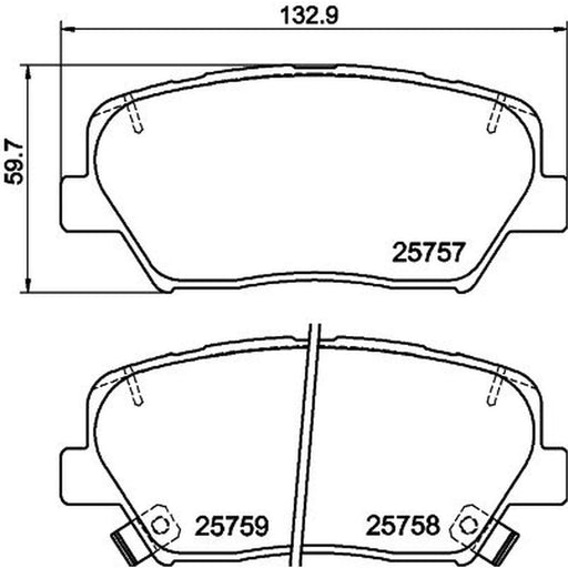 Mintex Front Brake Pad Set fits Hyundai Grandeur 2011-2017 2.2 2.4 3.0