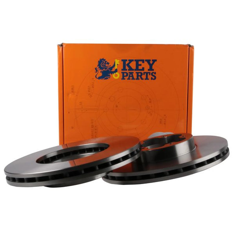 Key Parts Front Brake Vented Discs & Pads fits Ford Transit V363 Bus 2013 on 2.2