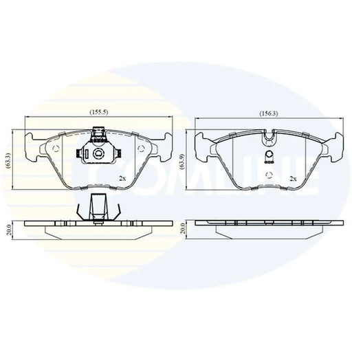 Comline Front Brake Internally Vented Discs & Pads fits BMW 3 1999-2007