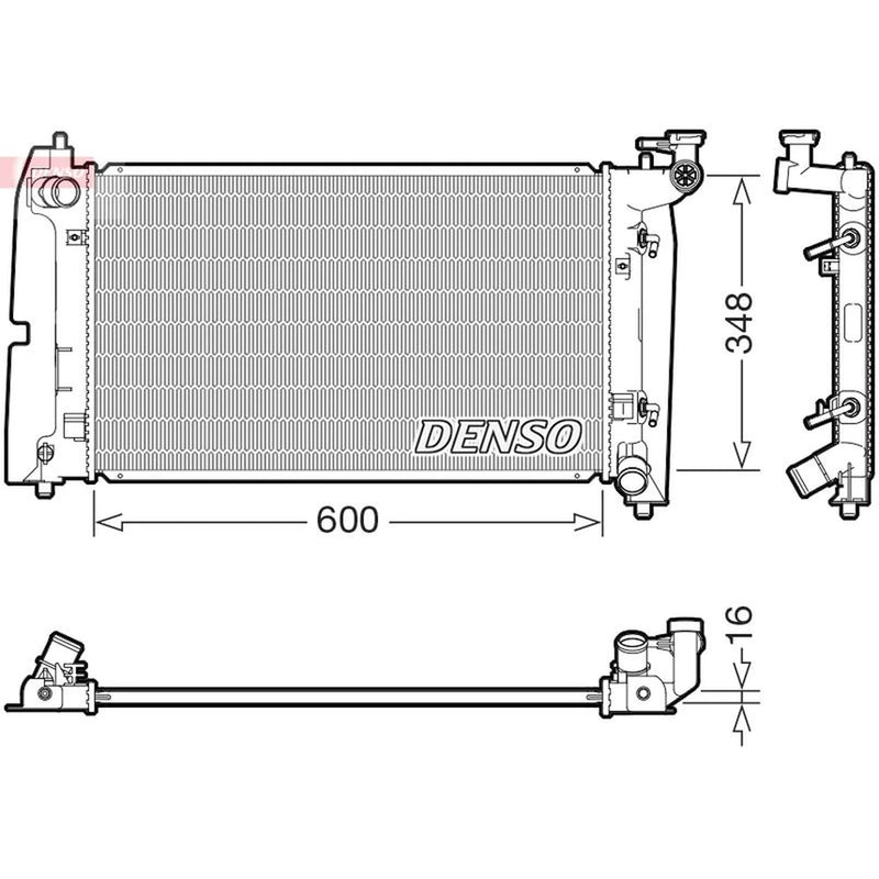 Denso Engine Radiator fits Toyota Corolla 2001-2008 1.4 1.6 1.8
