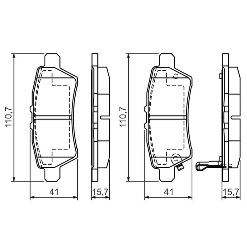 Bosch Front & Rear Pads fits Nissan Pathfinder III 2005-2010 2.5 4.0