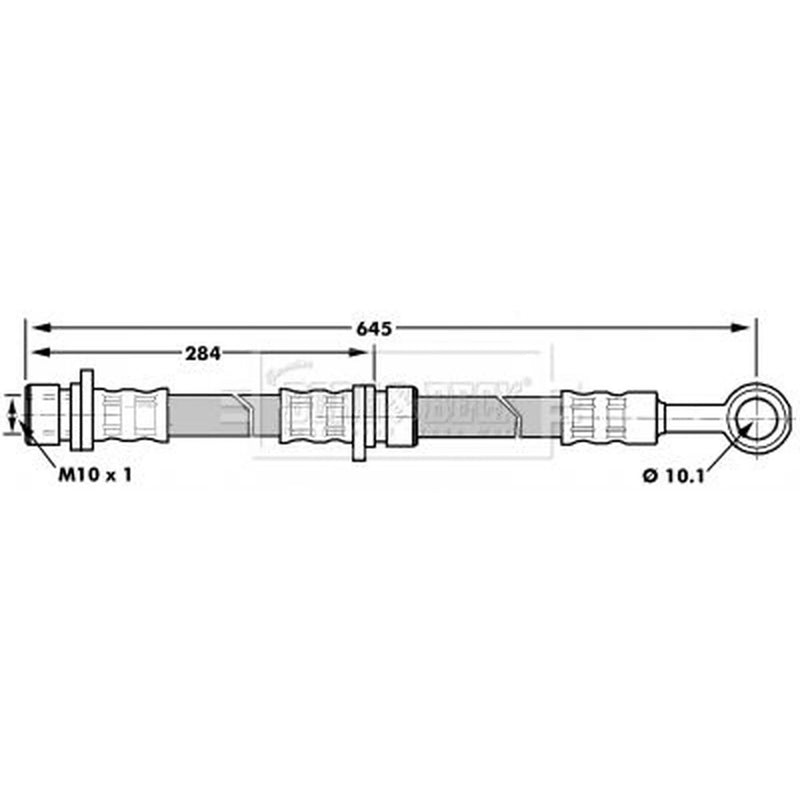 Borg & Beck Brake Hydraulic Hose Line Rear Right BBH7180