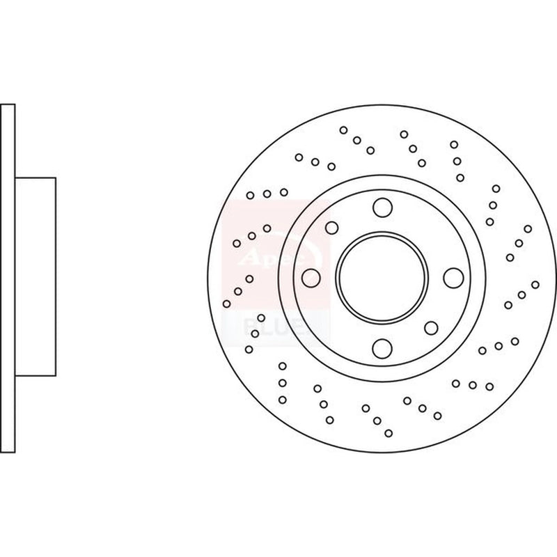 Apec 2 x Perforated Rear Brake Discs SDK7152-x2