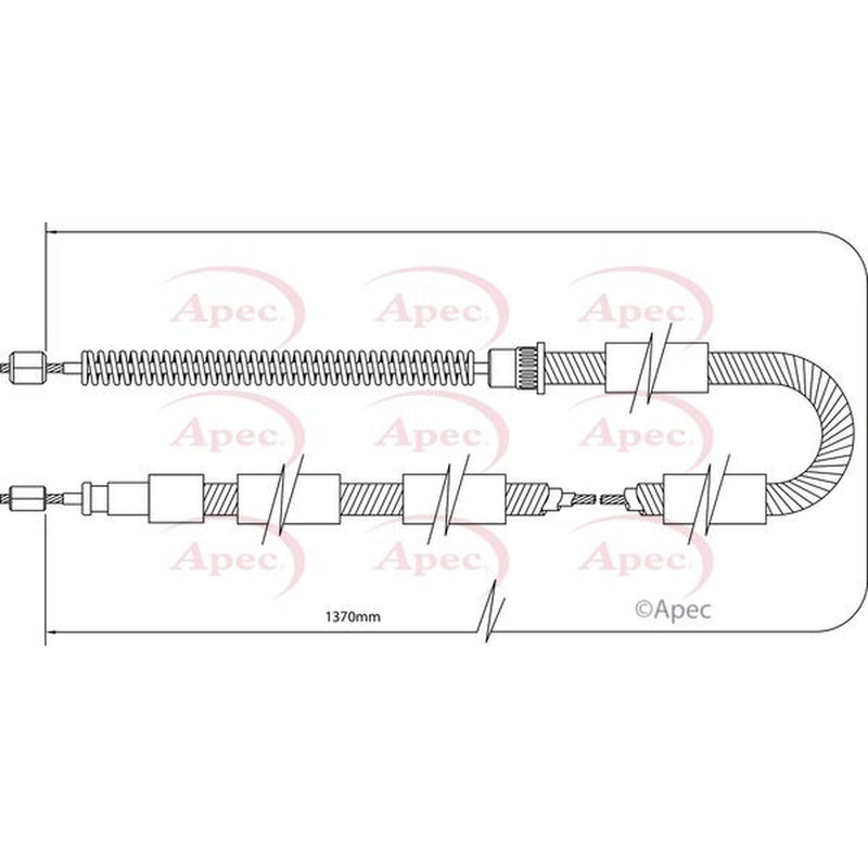 Apec Handbrake Cable Left Rear fits Peugeot 205 1983-1998