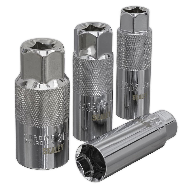 Sealey Spark Plug Socket Set 4pc 3/8"Sq Drive AK6556 Sealey - Dynamic Drive