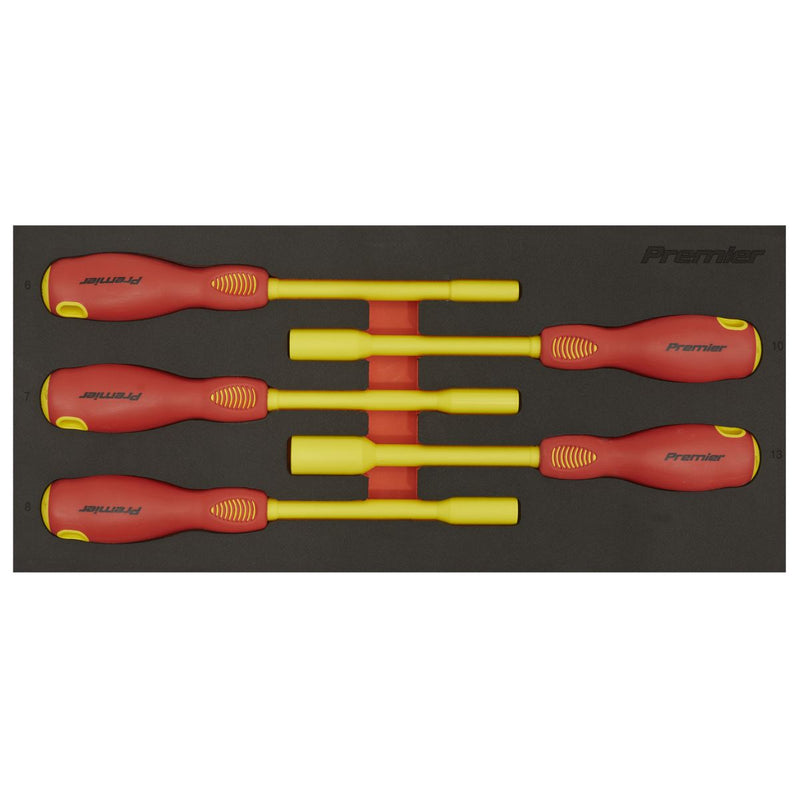Premier Insulated Nut Driver Set with Tool Tray 5pc - VDE Approved Sealey Premier - Dynamic Drive