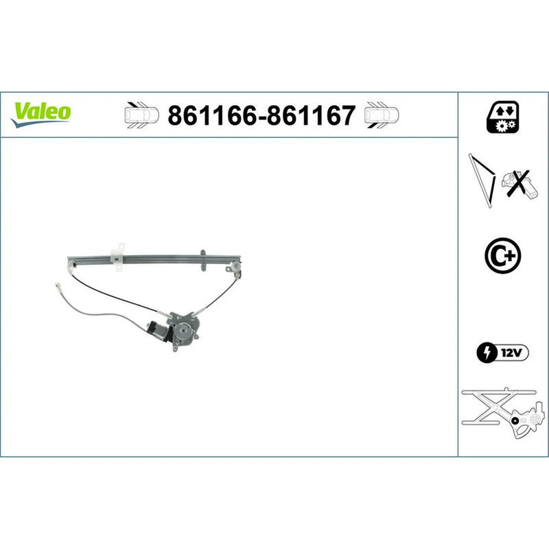 Valeo Electric Window Regulator Lifter Left Rear 861166