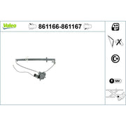 Valeo Electric Window Regulator Lifter Right Rear 861167