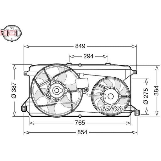 Denso Engine Cooling Fan fits Ford Transit 2006-2014 2.2 2.3