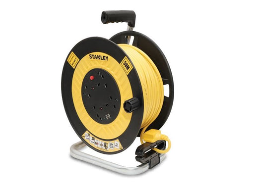 STANLEY Electrical Open Drum Cable Reel 240V 13A 4-Socket + 2 USB 50m STANLEY� Electrical - NN4 Online