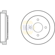 NAPA 2 x Brake Drums fits Nissan Micra II 1992-2003 1.0 1.3 1.4