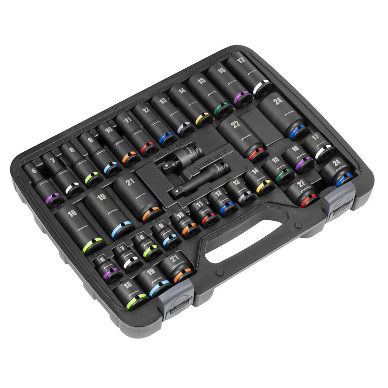 Sealey Premier Premier Impact Socket Set 3/8"Sq Drive 36pc AK5633M Sealey Premier - Dynamic Drive
