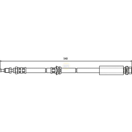 NAPA Brake Hydraulic Hose Line Front fits Ford Fiesta V 2005-2008