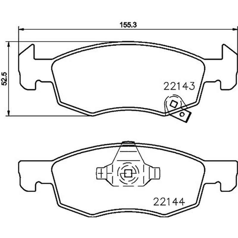 DON Front Brake Pad Set fits Opel Corsa E 2014-2019 1.0 1.2 1.3 1.4