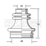 First Line Drive Shaft Bellow Kit Rear Left fits Ford Sierra I 1982-1986