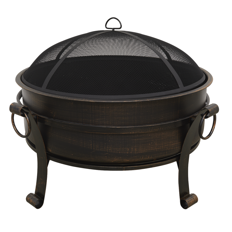 Dellonda 30" Deluxe 2-in-1 Outdoor Fire Pit & Coffee Table Antique Bronze Effect Dellonda  - Dynamic Drive