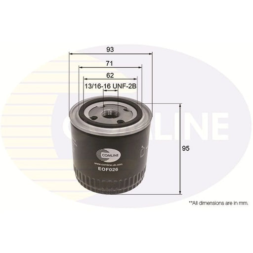 Comline Engine Oil Filter fits Austin Montego 1984-1988 2.0
