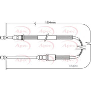 Apec Handbrake Cable Left Rear fits Citroën Saxo 1996-2004 1.6