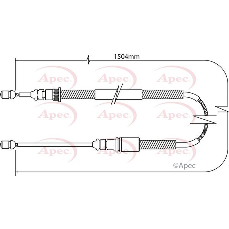 Apec Handbrake Cable Left Rear fits Citroën Saxo 1996-2004 1.6