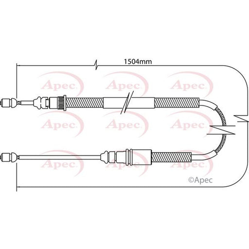 Apec Handbrake Cable Left Rear fits Citroën Saxo 1996-2004 1.6