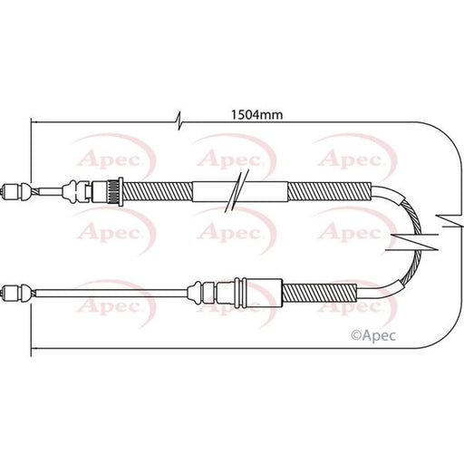 Apec Handbrake Cable Right Rear CAB1073