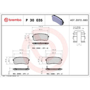 Brembo 4 x Rear Brake Pad Set fits Hyundai I800 Travel 2008 on 2.5