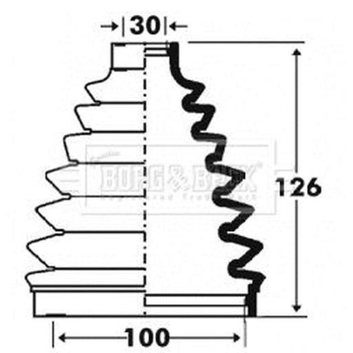 Borg & Beck Drive Shaft Bellow Kit Wheel Side Thermoplast BCB6100