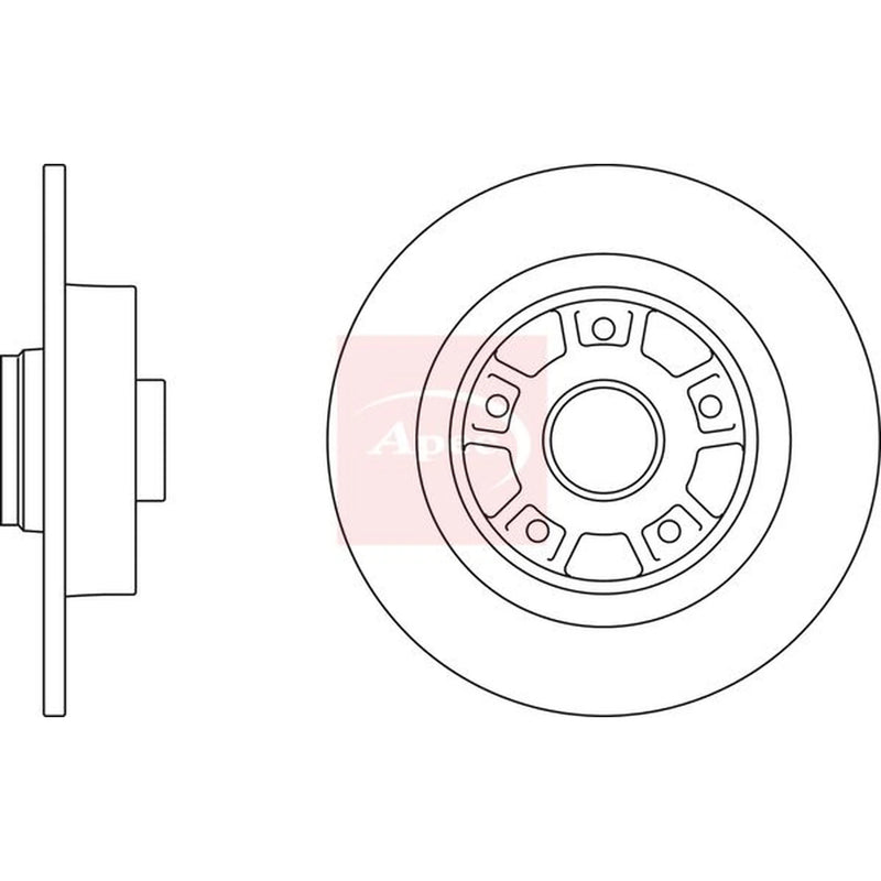 Apec 2 x Solid Rear Brake Discs DSK2378-x2