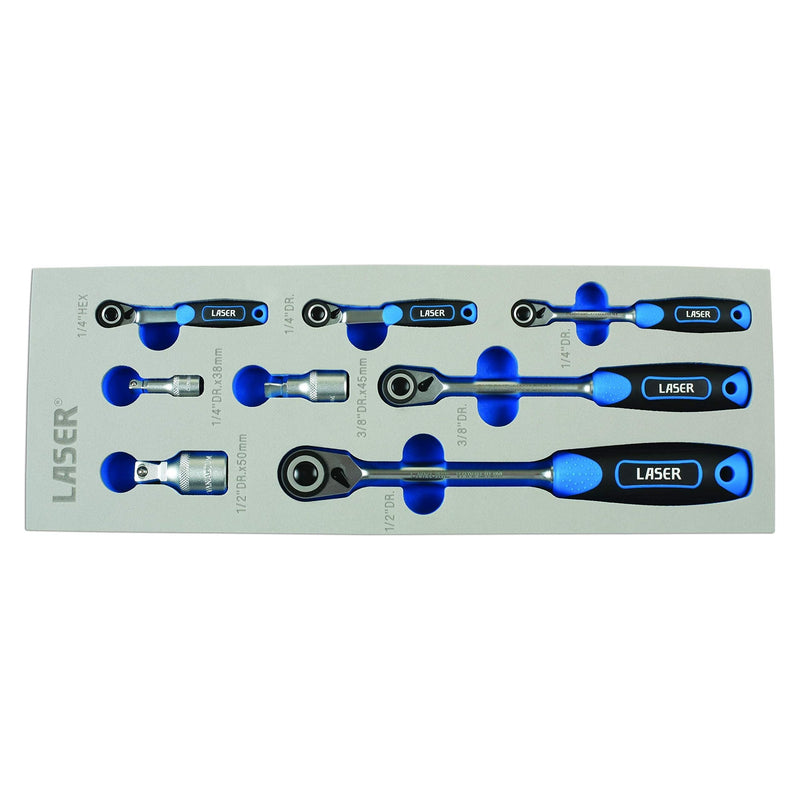 Laser Micro Head Ratchet Set 1/4"D, 3/8"D, 1/2"D 8pc 7548 Laser - Dynamic Drive