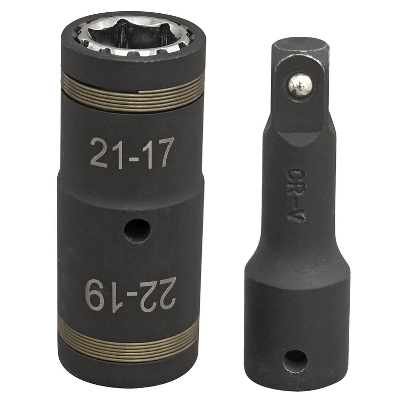 Sealey SX1821 4 in 1 Impact Socket Set 2pc 17/19/21/22mm with 75mm 1/2" Sq Drive Sealey  - Dynamic Drive