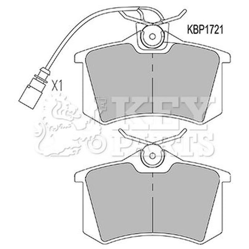 Key Parts 4 x Rear Brake Pad Set fits Ford Galaxy I 1995-2006 1.9