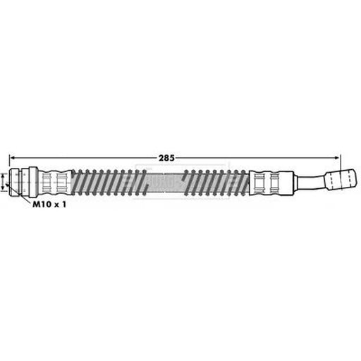 Borg & Beck Brake Hydraulic Hose Line Front Left BBH7015