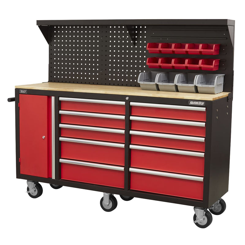 Sealey Mobile Workstation 10 Drawer with Backboard AP6310 Sealey - Dynamic Drive
