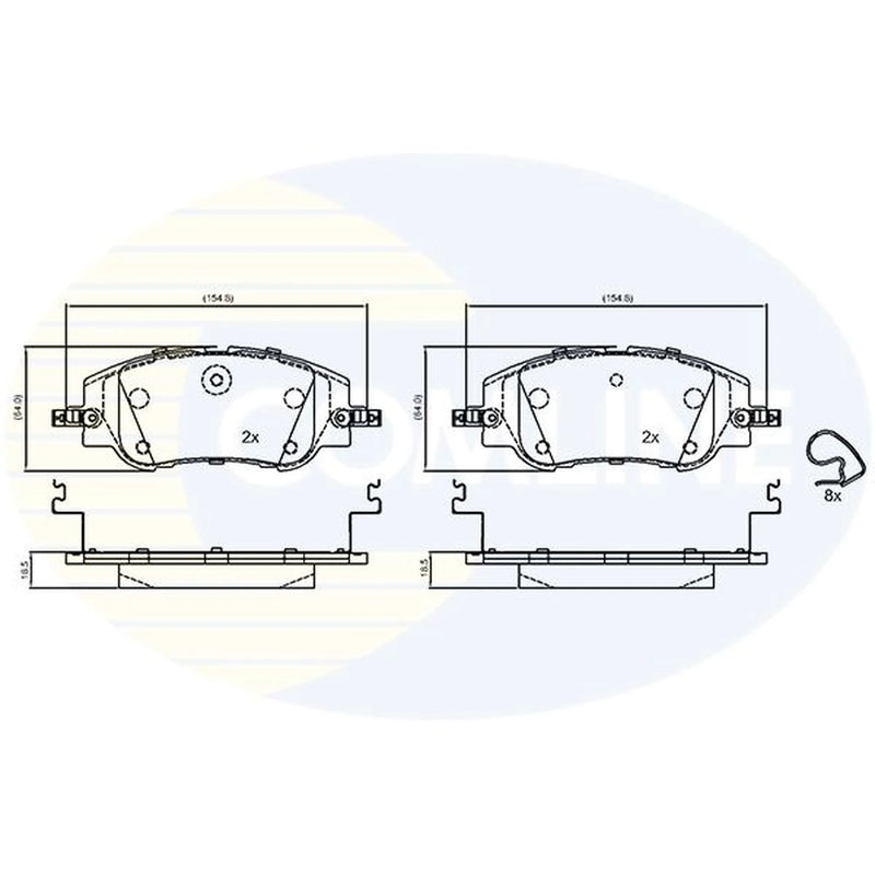 Comline 4 x Front Brake Pad Set fits Alfa Romeo Junior 2024 on