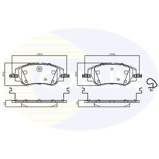 Comline 4 x Front Brake Pad Set fits Alfa Romeo Junior 2024 on