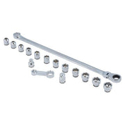 Laser Extra Long Flexible Ratchet Wrench/Socket Set 16pc 8662 Laser - Dynamic Drive