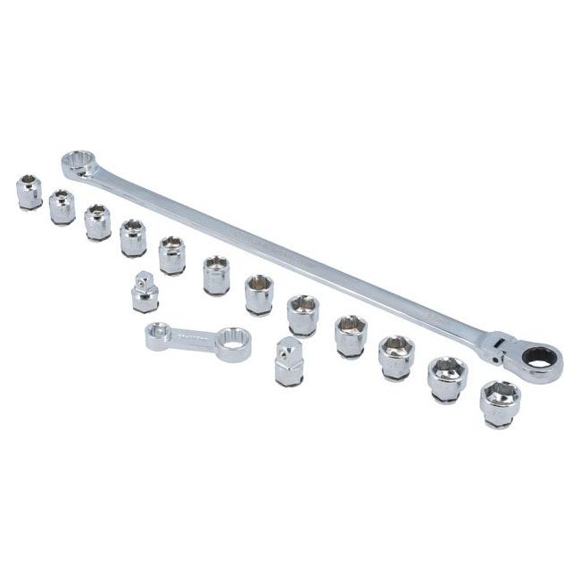 Laser Extra Long Flexible Ratchet Wrench/Socket Set 16pc 8662 Laser - Dynamic Drive