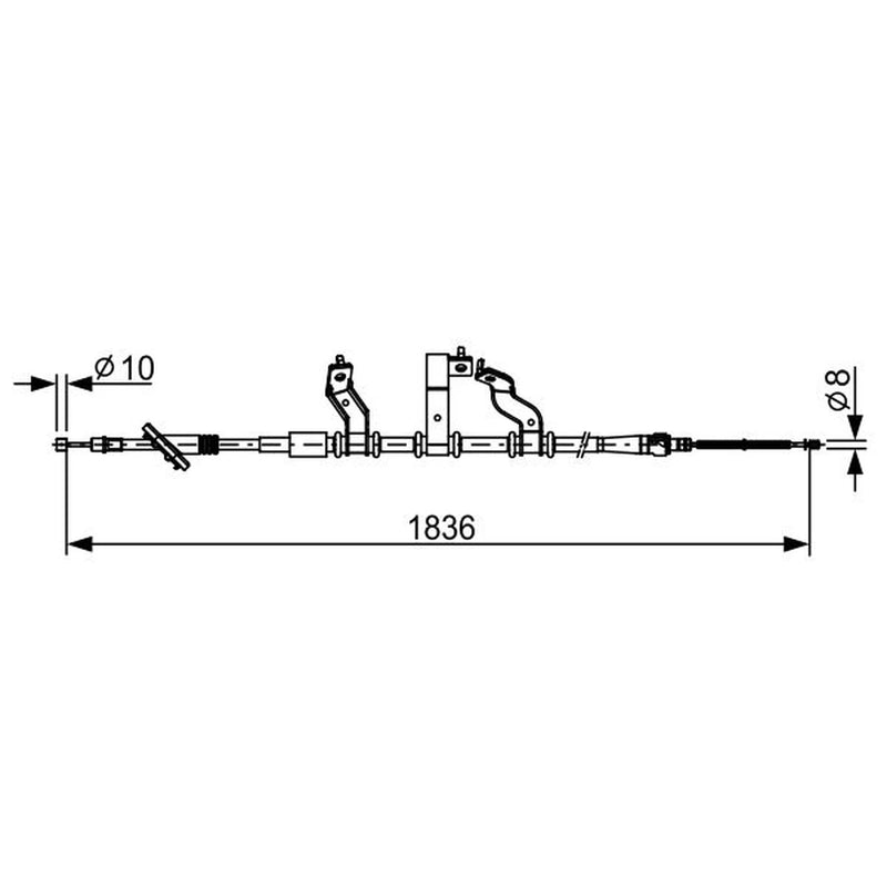 Bosch Handbrake Cable Left Rear fits Kia Sportage II 2004-2010 2.0 2.7