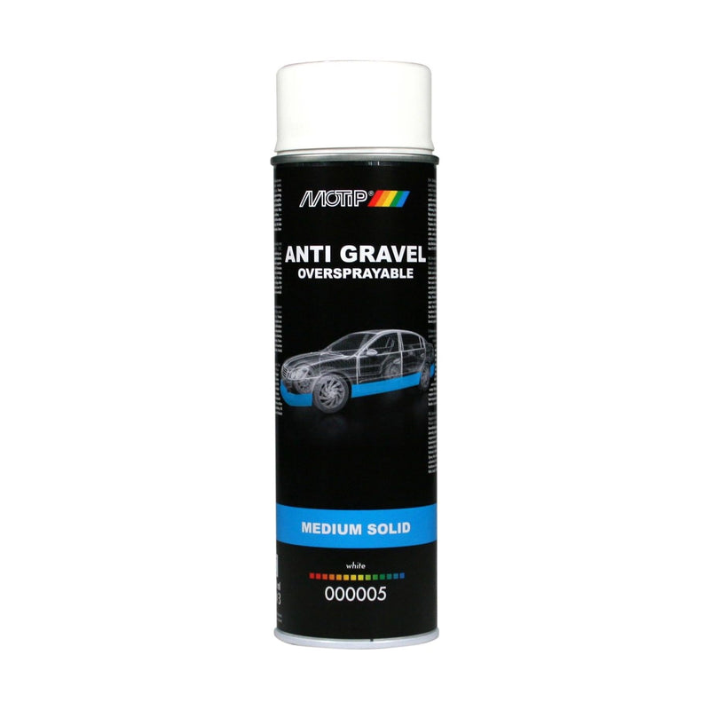 Motip White Stone Chip Anti Gravel Aerosol Spray Paint Oversprayable Motip  - Dynamic Drive