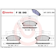 Brembo 4 x Front Brake Pad Set fits Acura Mdx 2001-2005 3.5