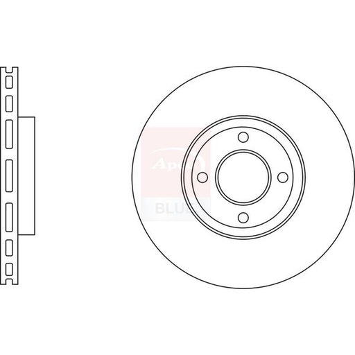 Apec 2 x Vented Brake Discs fits Ford Ecosport 2012-2022 1.0 1.5 1.6
