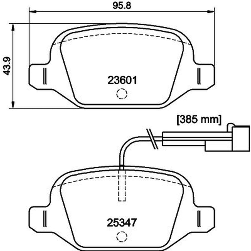 Mintex Rear Brake Pad Set fits Abarth 500 / 595 / 695 2008 on 1.4