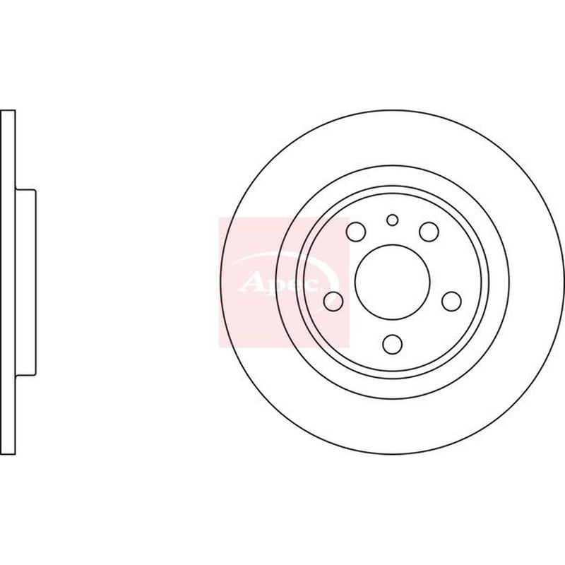 Apec Rear Brake Solid Discs & Pads fits Peugeot Expert 2000-2006 2.0