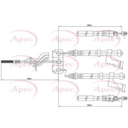 Apec Handbrake Cable Left Rear fits Mazda 3 2003-2014 1.3 1.6 2.0 2.2 2.3