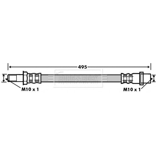Borg & Beck Brake Hydraulic Hose Line Front Right BBH7493
