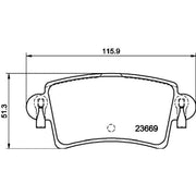 Mintex Rear Brake Pad Set fits Nissan Interstar 2002-2006