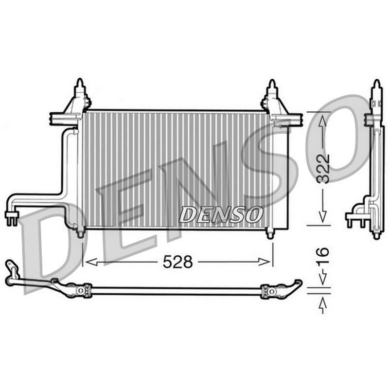Denso Air Conditioning Condenser fits Fiat Stilo 2001-2007