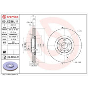 Brembo Front Brake Internally Vented Discs & Pads fits Volvo V60 II 2018-2021