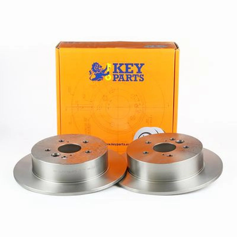 Key Parts 2 x Solid Brake Discs fits Toyota Rav 4 2000-2005 1.8 2.0