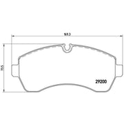 Brembo 4 x Front Brake Pad Set fits Mercedes-Benz Sprinter 3,5-T 2006-2021